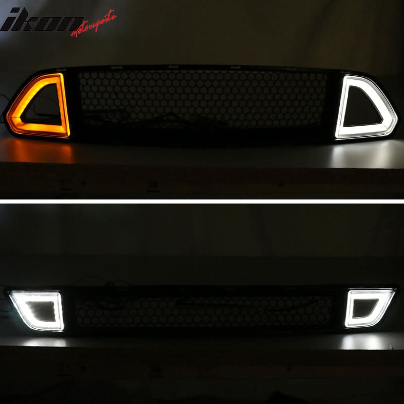 2015-2017Â Ford Mustang Front Upper Mesh Grille Smoked DRL Turn Signal