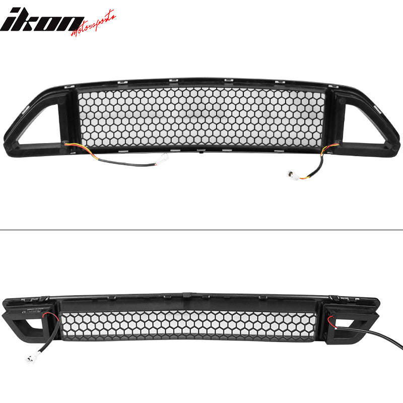 2015-2017 Ford Mustang Front Upper Mesh Grille Smoked DRL Turn Signal