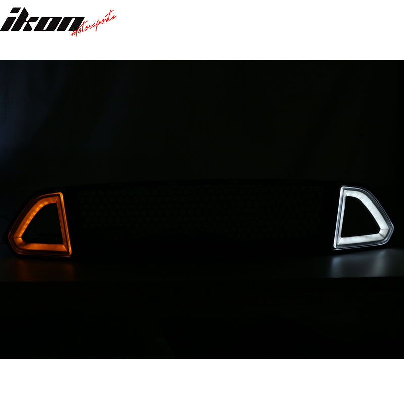 2015-2017 Ford Mustang Front Upper Mesh Grille Smoked DRL Turn Signal