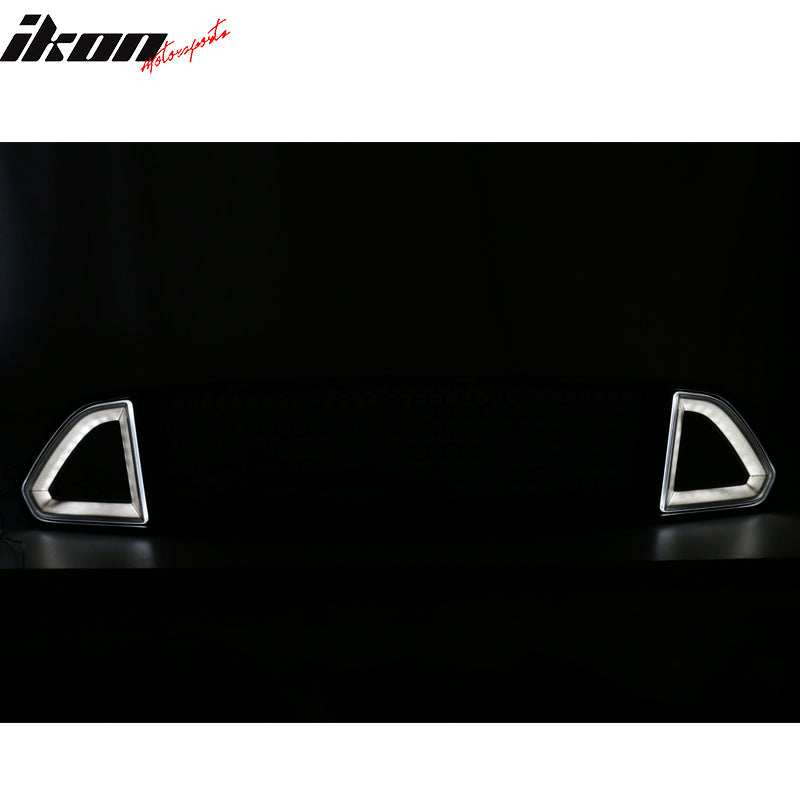 2015-2017 Ford Mustang Front Upper Mesh Grille Smoked DRL Turn Signal