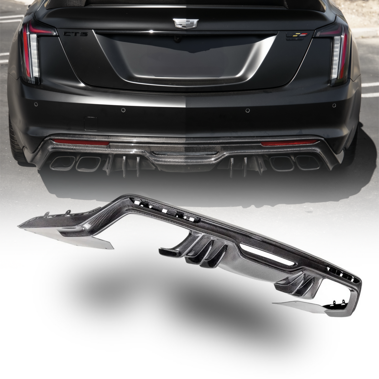 2022-2026 Cadillac CT5-V Blackwing Type-ST Carbon Fiber Rear Diffuser