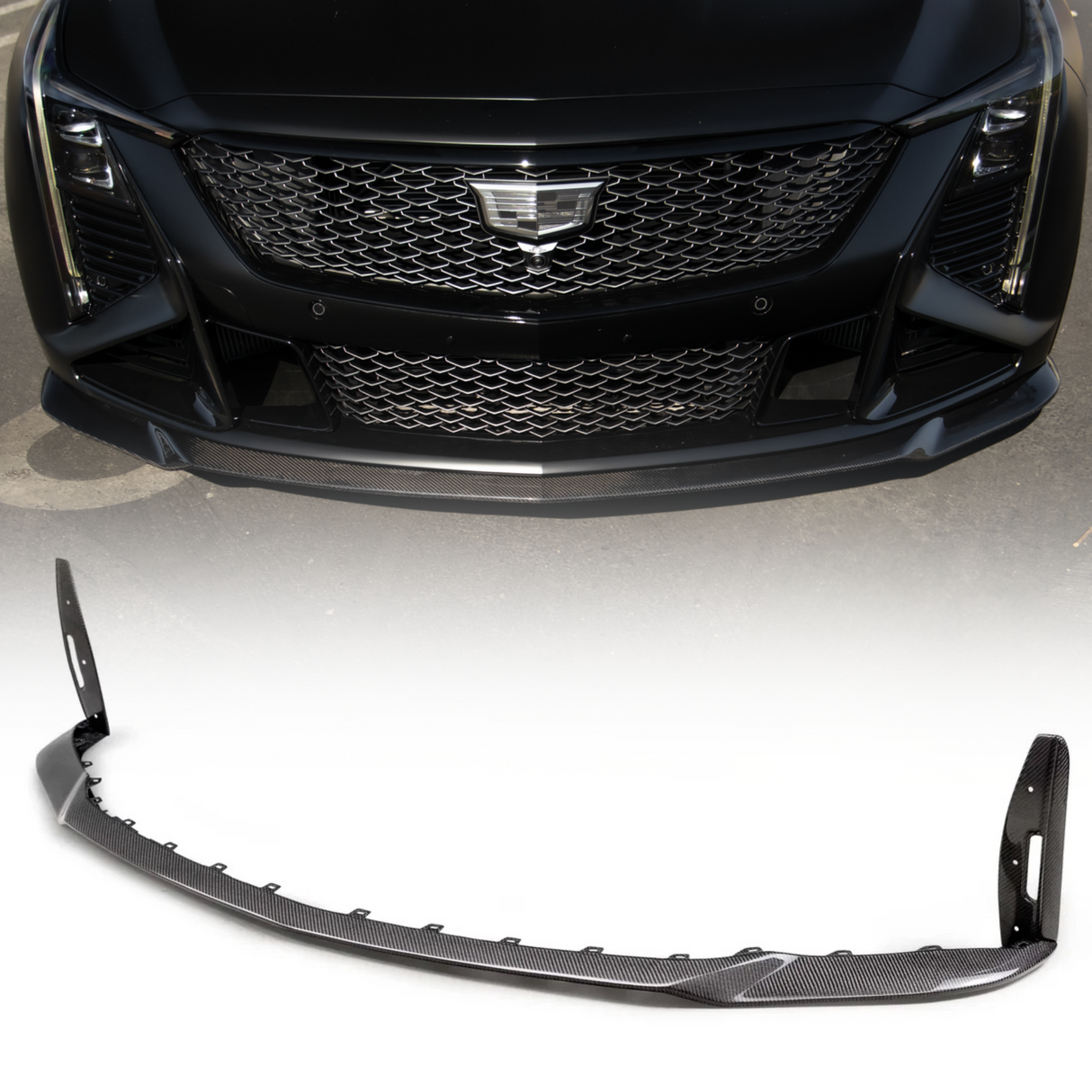2022-2026 Cadillac CT5-V Blackwing Gloss Carbon Fiber Front Chin Splitter