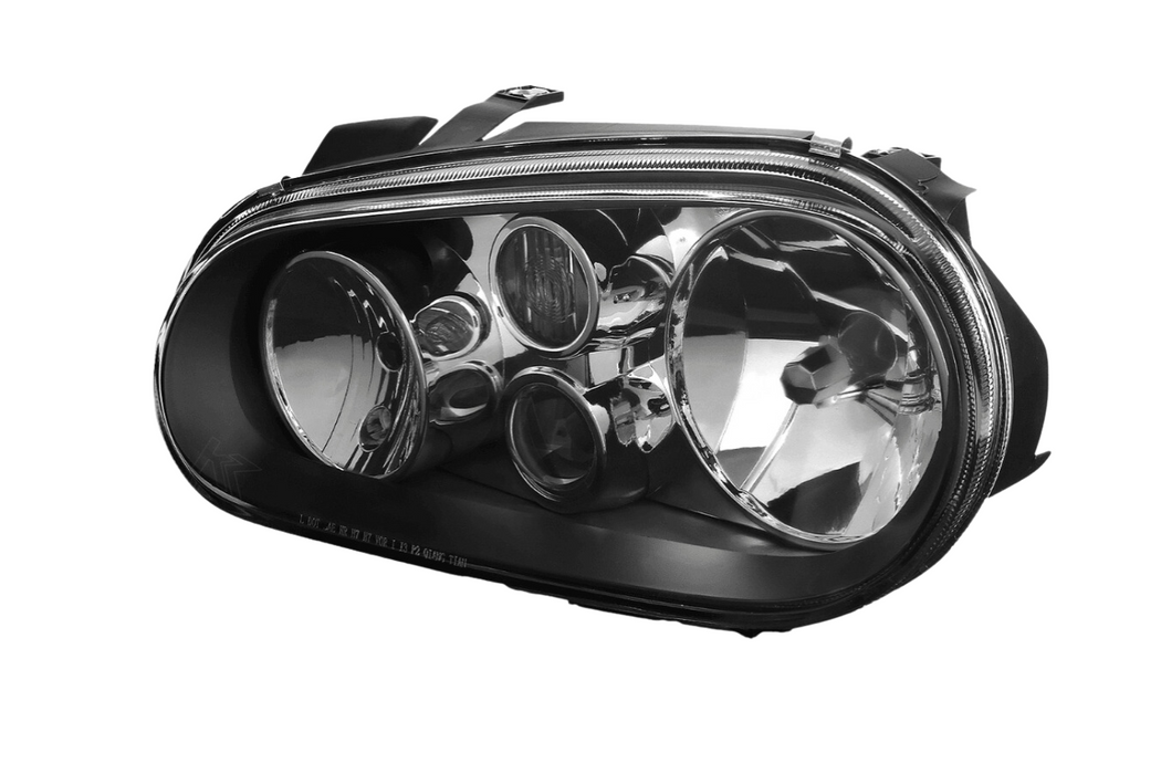 VW Golf Mk4 Black/Chrome OE Style Headlights (99-06)