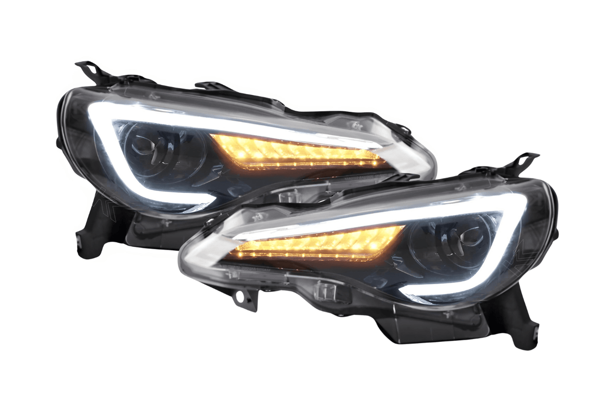 Scion FR-S Subaru BRZ Toyota GT86 1st Gen (ZN6/ZC6) Black Dual Beam Projector Headlights (2012-2021)