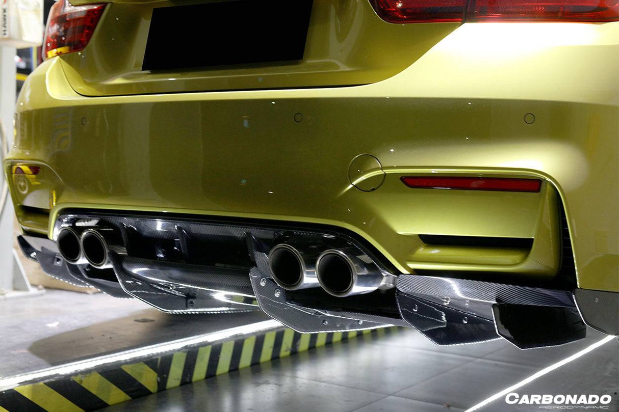 2014-2020 BMW M3 F80 M4 F82 VA Style Carbon Fiber Rear Diffuser and Lip