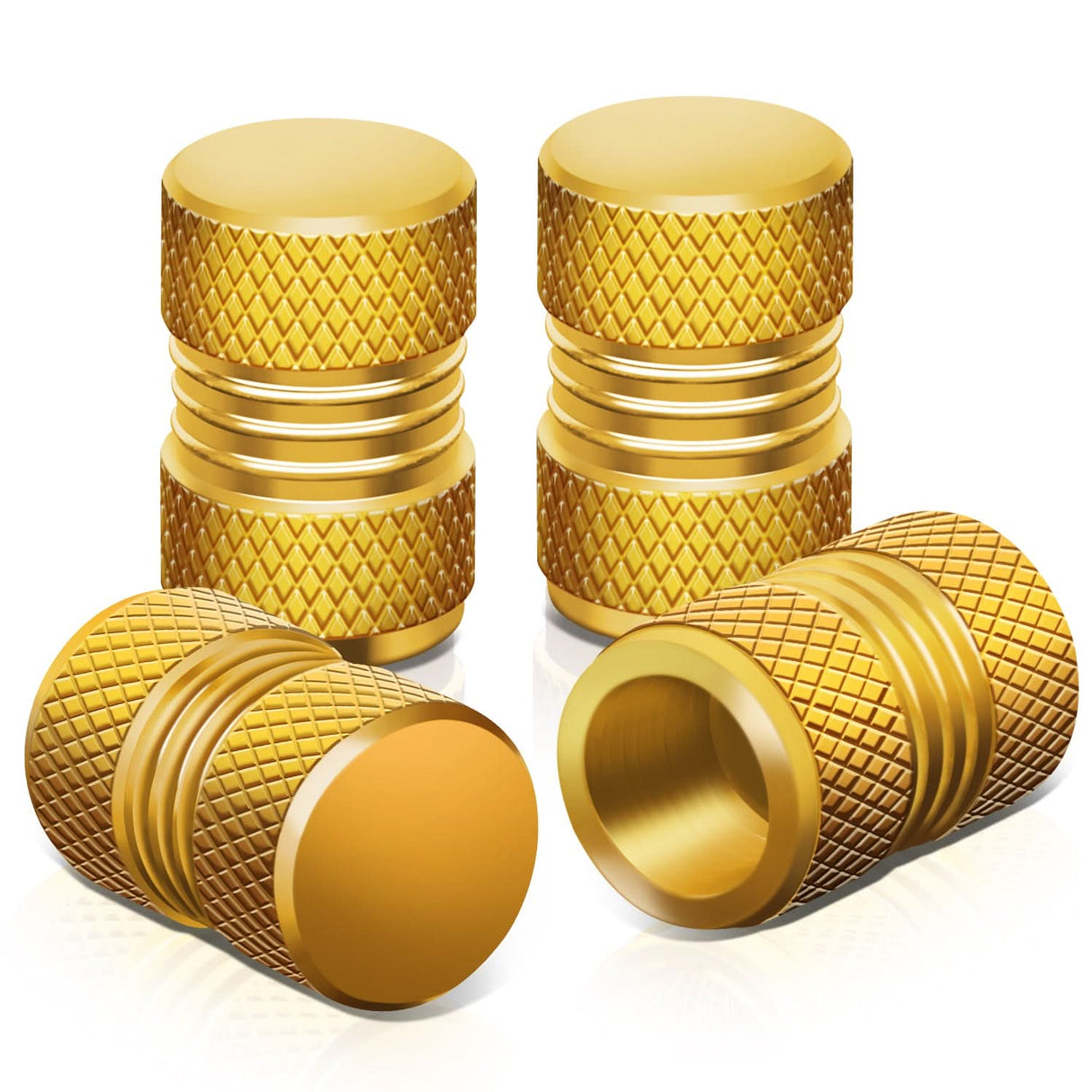 RT 024 Two Grip Top/Bottom Gold Valve Caps