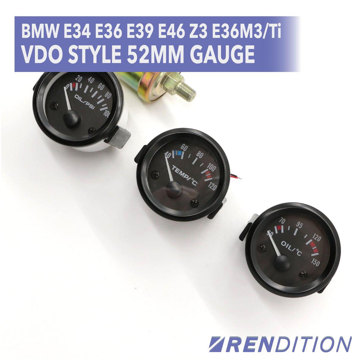 VDO STYLE GAUGE OIL TEMPERATURE WATER TEMP OIL PRESSURE GAUGE - K2 Industries