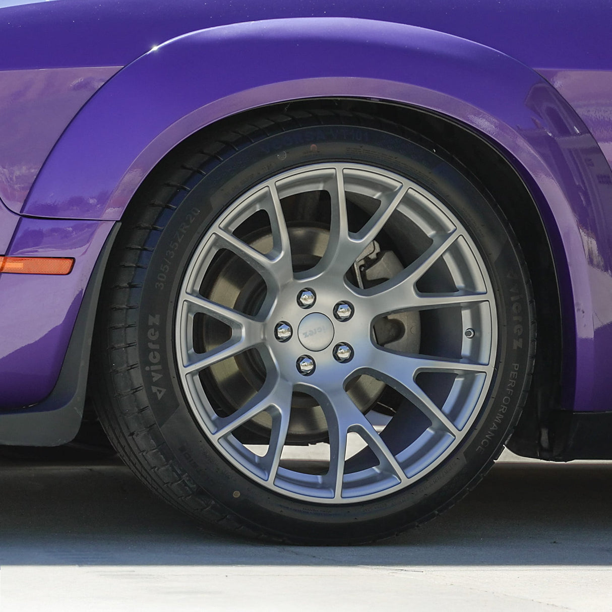 20x11 Hellcat Style Widebody Matte Silver Wheels & Tire Package - Vicrez