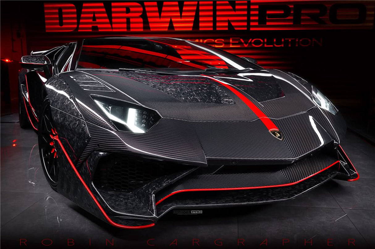 DarwinPRO 2011-2016 Lamborghini Aventador LP700 Roadster SV-BKSSII Style Carbon Fiber Aero Full Wide Body Kit