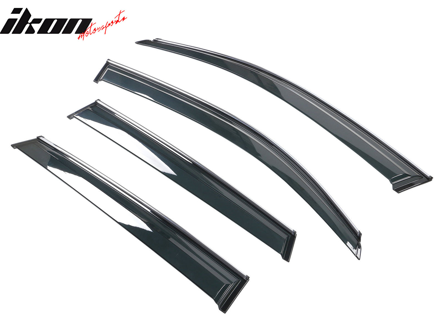 2009-2017 Audi Q5 8R Side Window Visors w/ Chrome Trim PC Injection