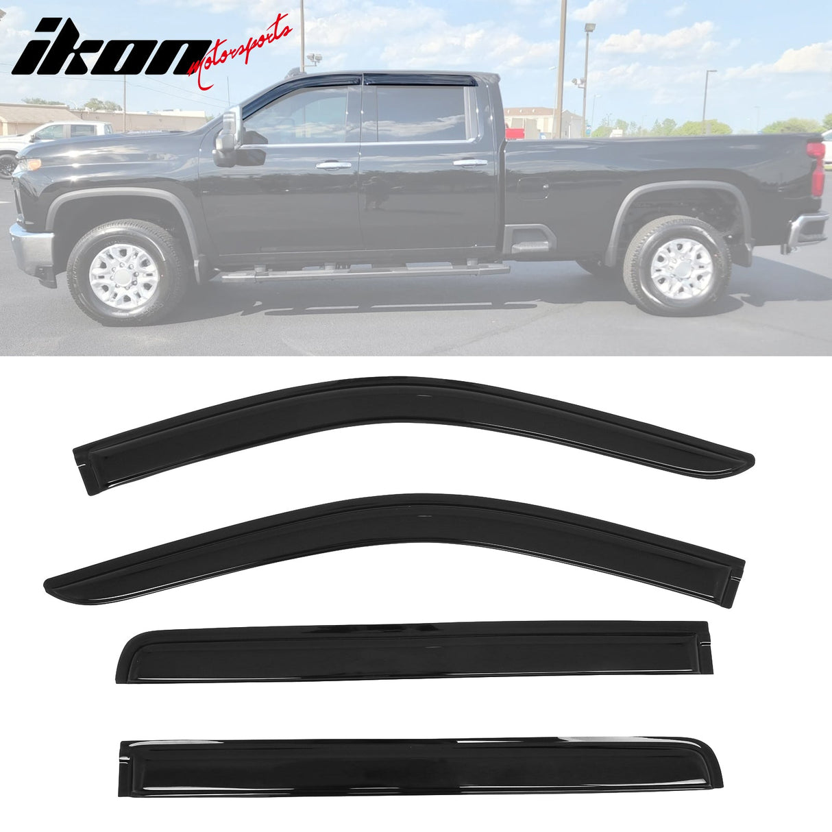 2019-2025 Chevy Silverado & GMC Sierra 1500 Crew Cab 4PC Window Visors