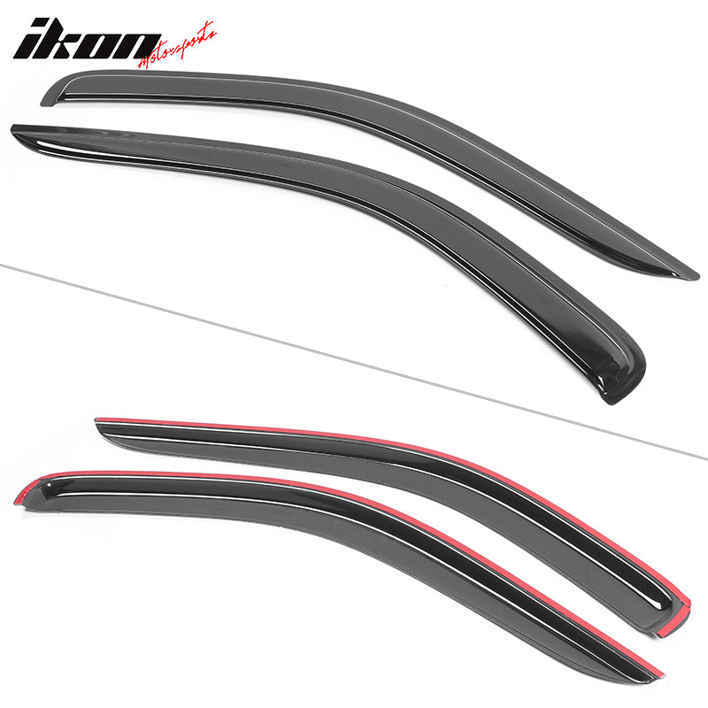 1997-2004 Dodge Dakota 2Dr Tape On Smoke 2PCS Window Visors Acrylic