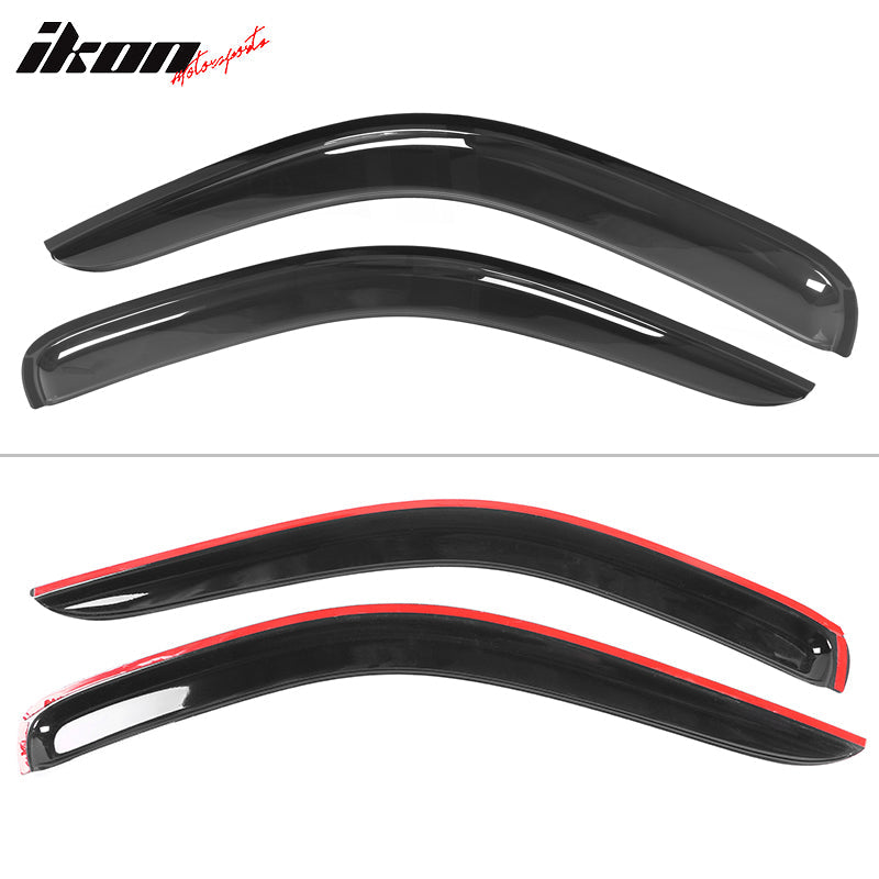 1997-2004 Dodge Dakota 2Dr Tape On Smoke 2PCS Window Visors Acrylic