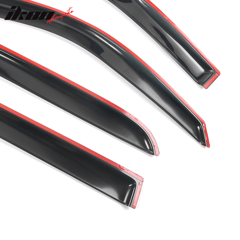 2009-2024 Dodge Ram 1500 Crew Slim Smoke Tinted Window Visor Acrylic