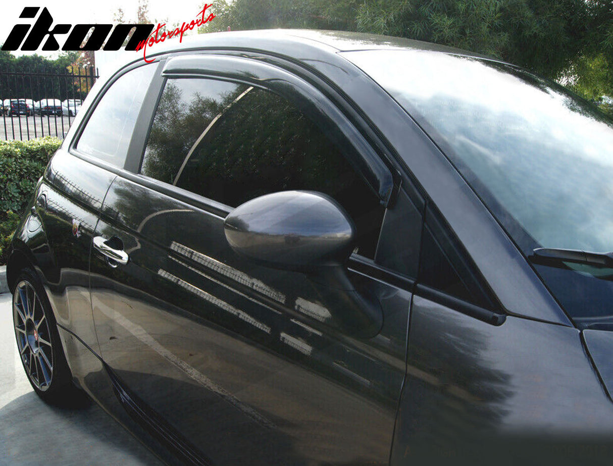 2012-2019 Fiat 500 Side Window Visors Acrylic Sun Rain Guard 2PCS