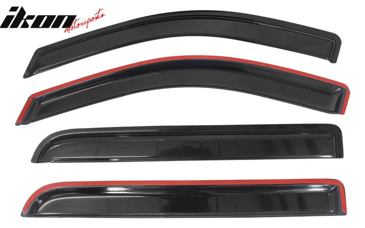 2004-2008 Ford F150 Crew Cab Slim Smoke Tinted Visor Window Acrylic