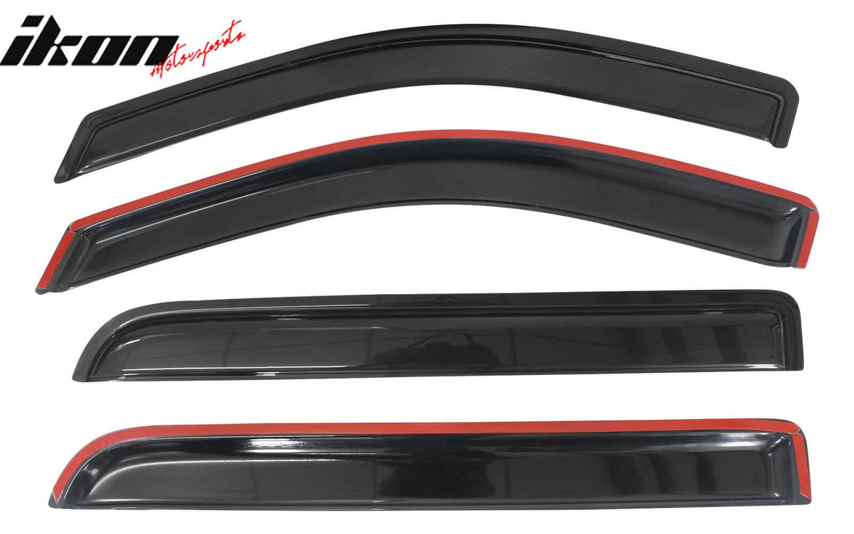 2004-2008 Ford F150 Crew Cab Slim Smoke Tinted Visor Window Acrylic