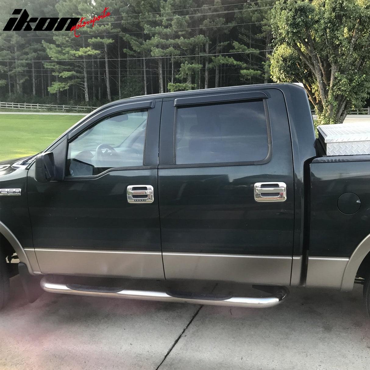 2004-2008 Ford F150 Crew Cab Slim Smoke Tinted Visor Window Acrylic