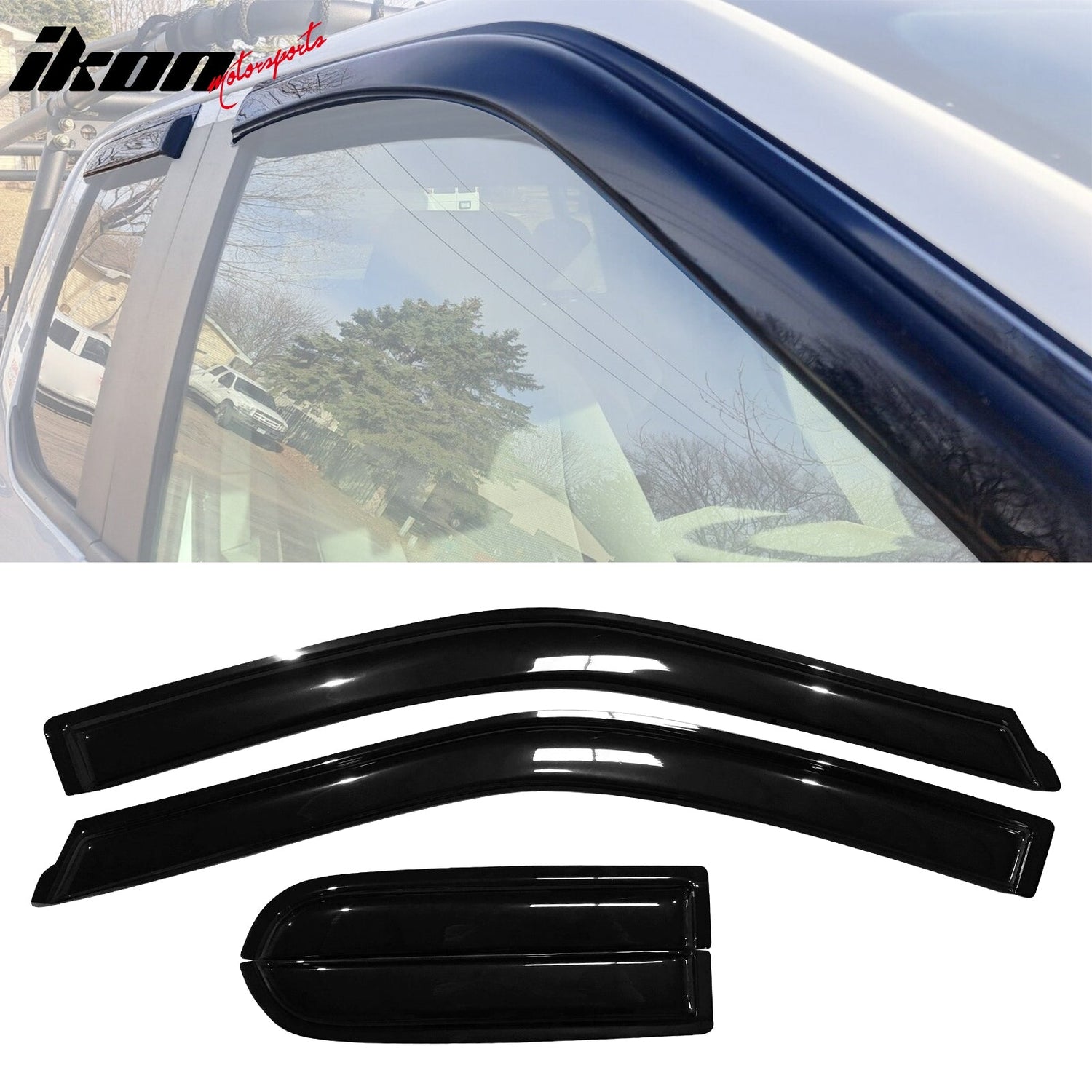 2015-2025 Ford F-Series Extended Cab Slim Style Window Visor Acrylic