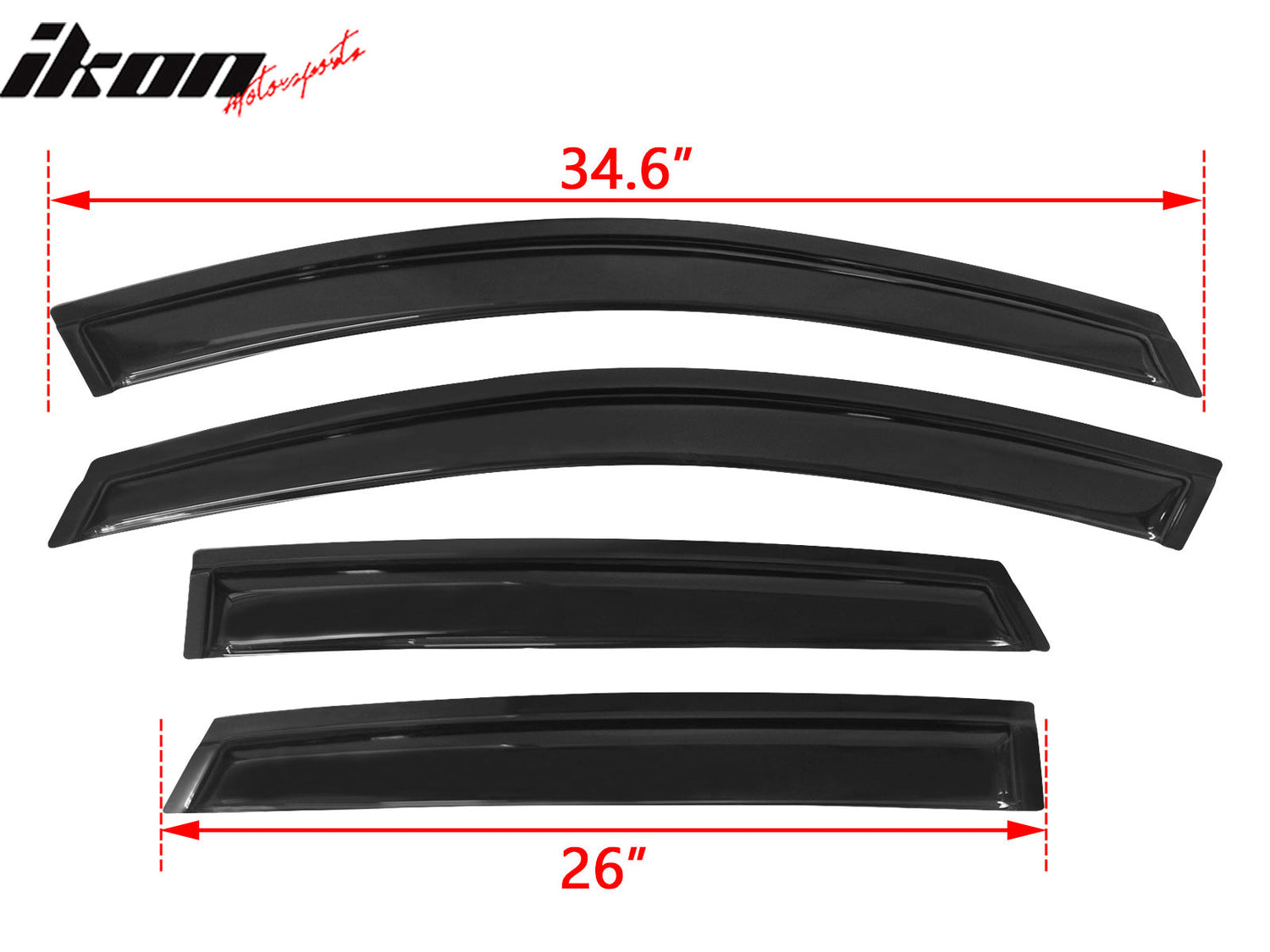 2008-2011 Ford Focus 4Door Acrylic 4PC Tape On Window Visors Guard