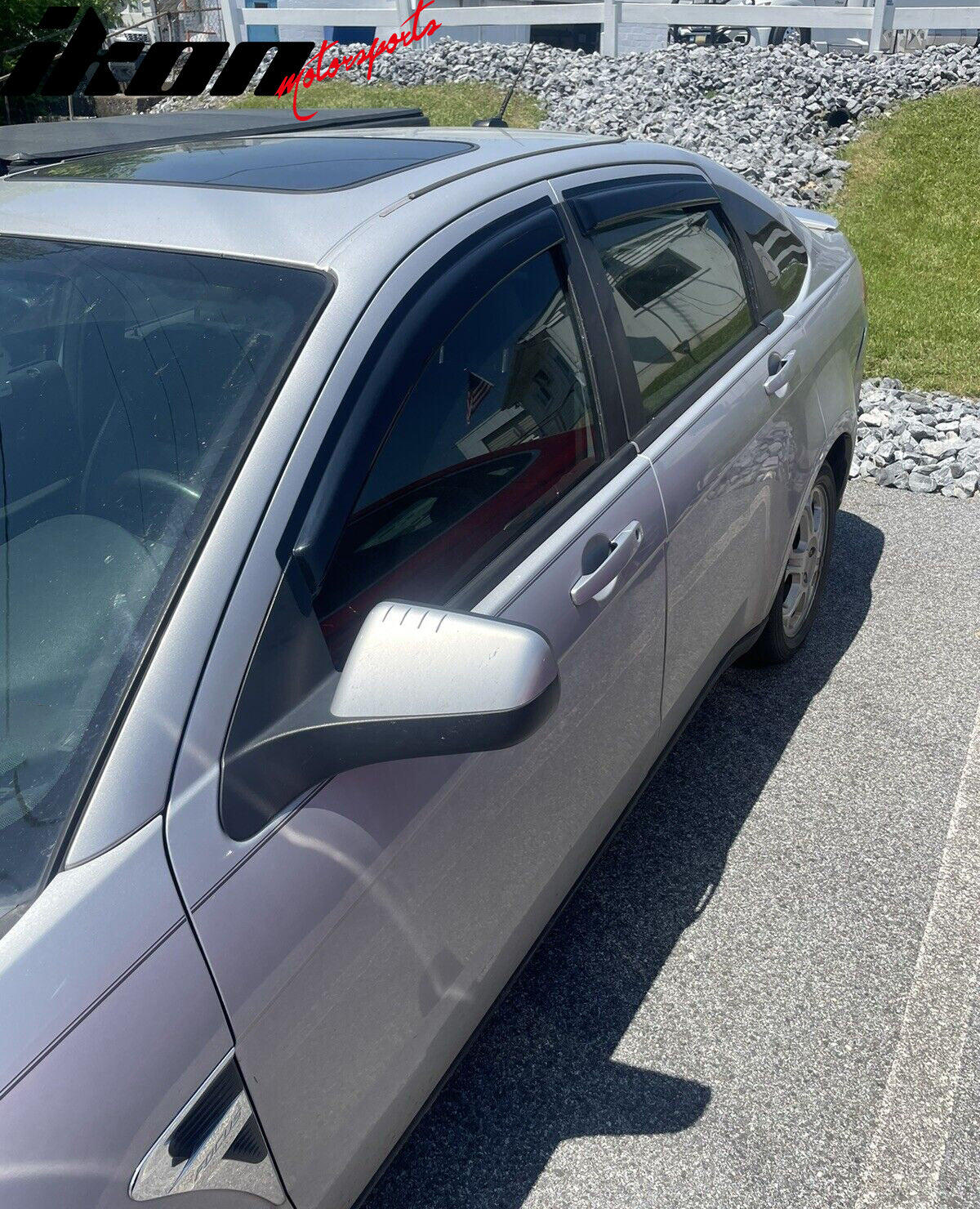 2008-2011 Ford Focus 4Door Acrylic 4PC Tape On Window Visors Guard