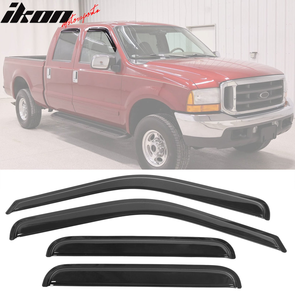 1999-2016 Ford F250-F550 Super Duty Crew Cab Tape On Window Visors