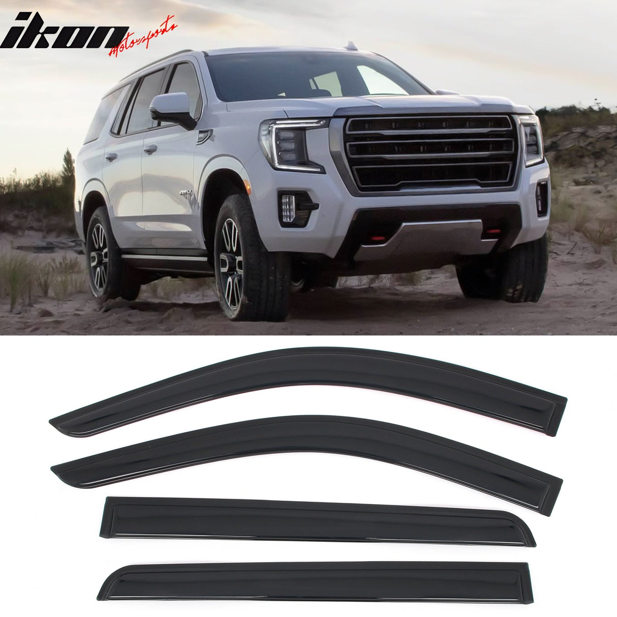 2021-2025 Chevy Tahoe & GMC Yukon 4PCS Tape on Window Visors Guards