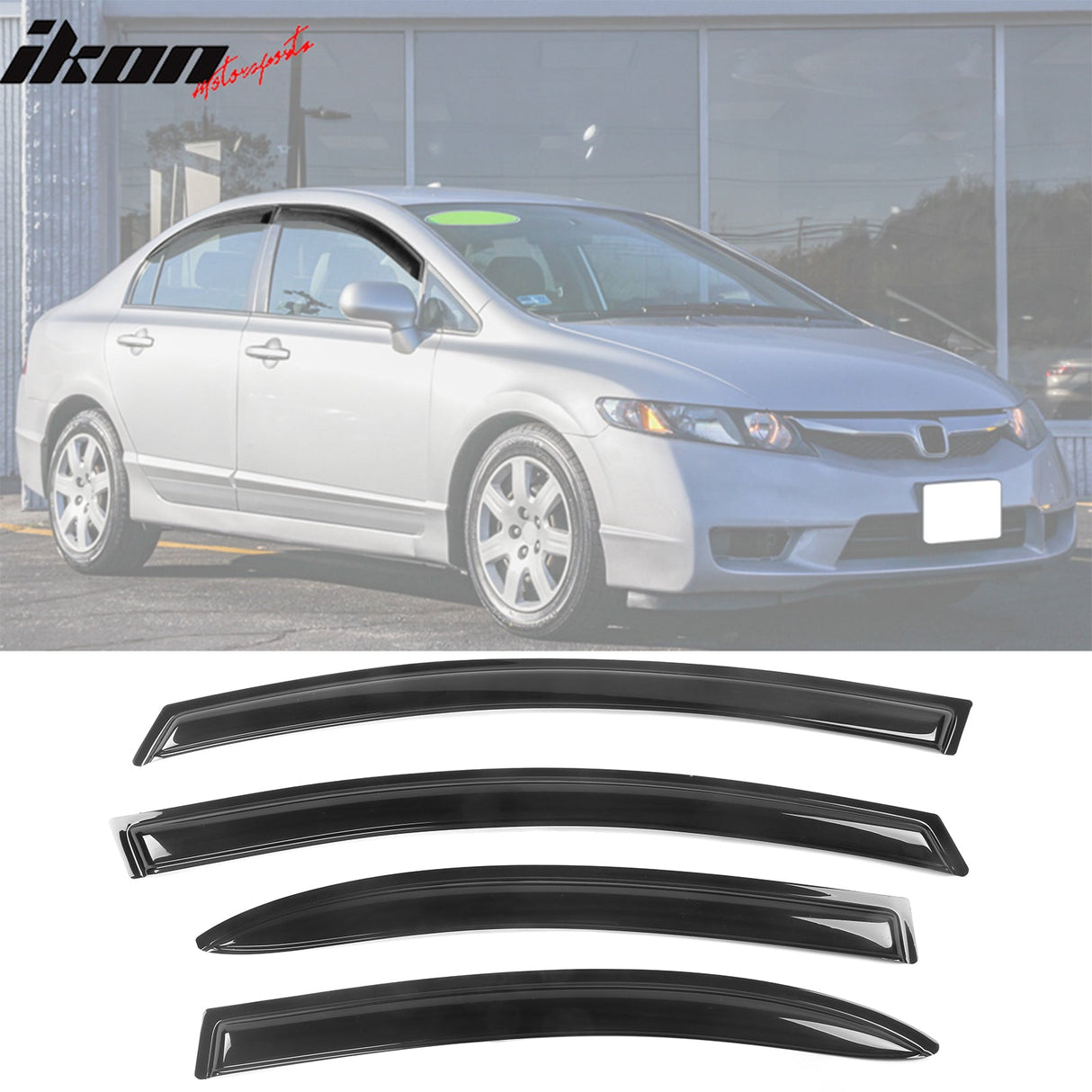 2006-2011 Honda Civic Sedan 4-Door Window Visor Acrylic 4PC Rain Guard