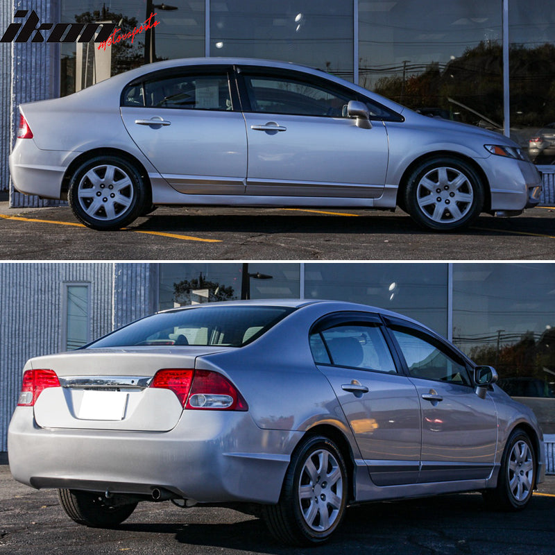 2006-2011 Honda Civic Sedan 4-Door Window Visor Acrylic 4PC Rain Guard