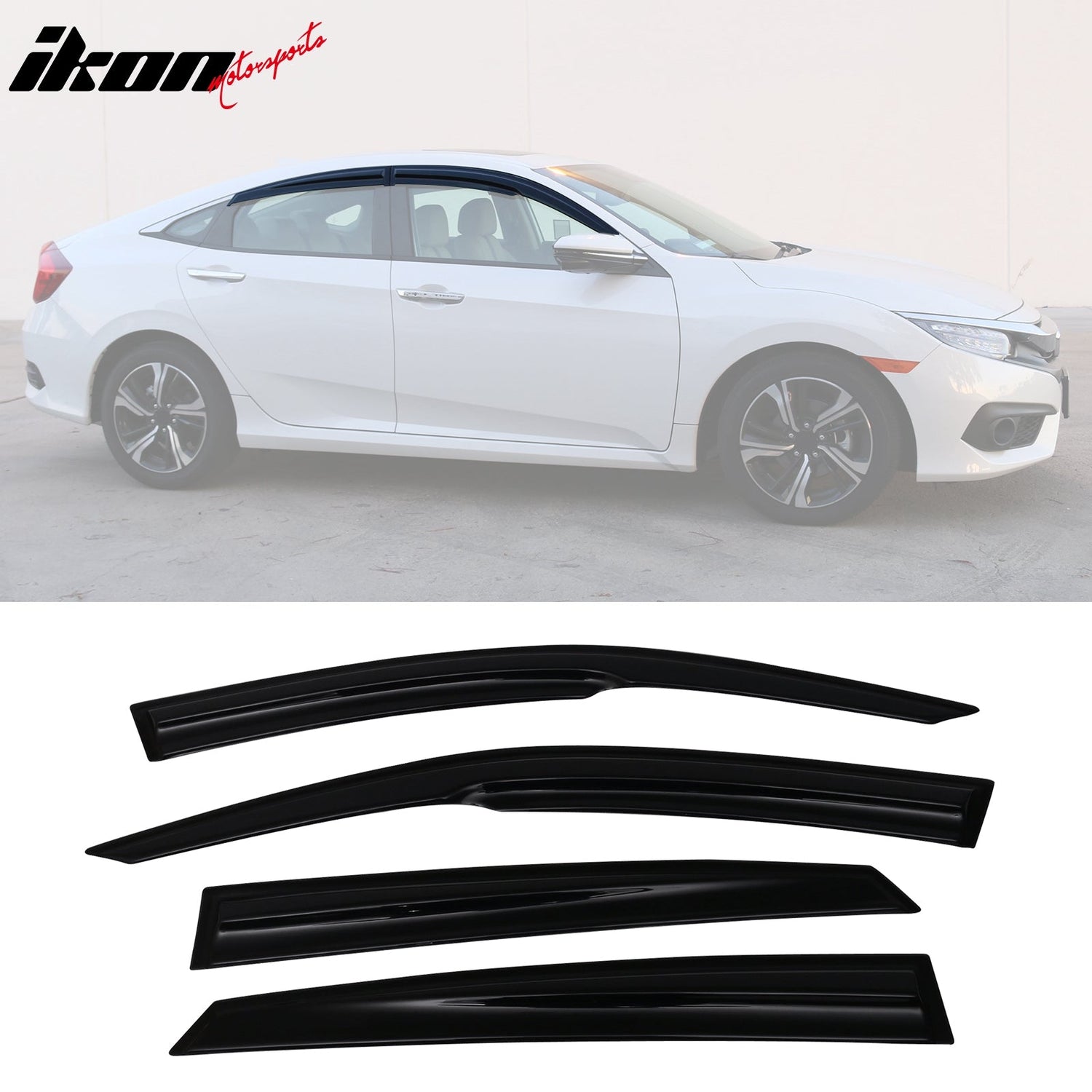 2016-2021 Honda Civic 4Dr Sedan 10th Generation Tape On Window Visor
