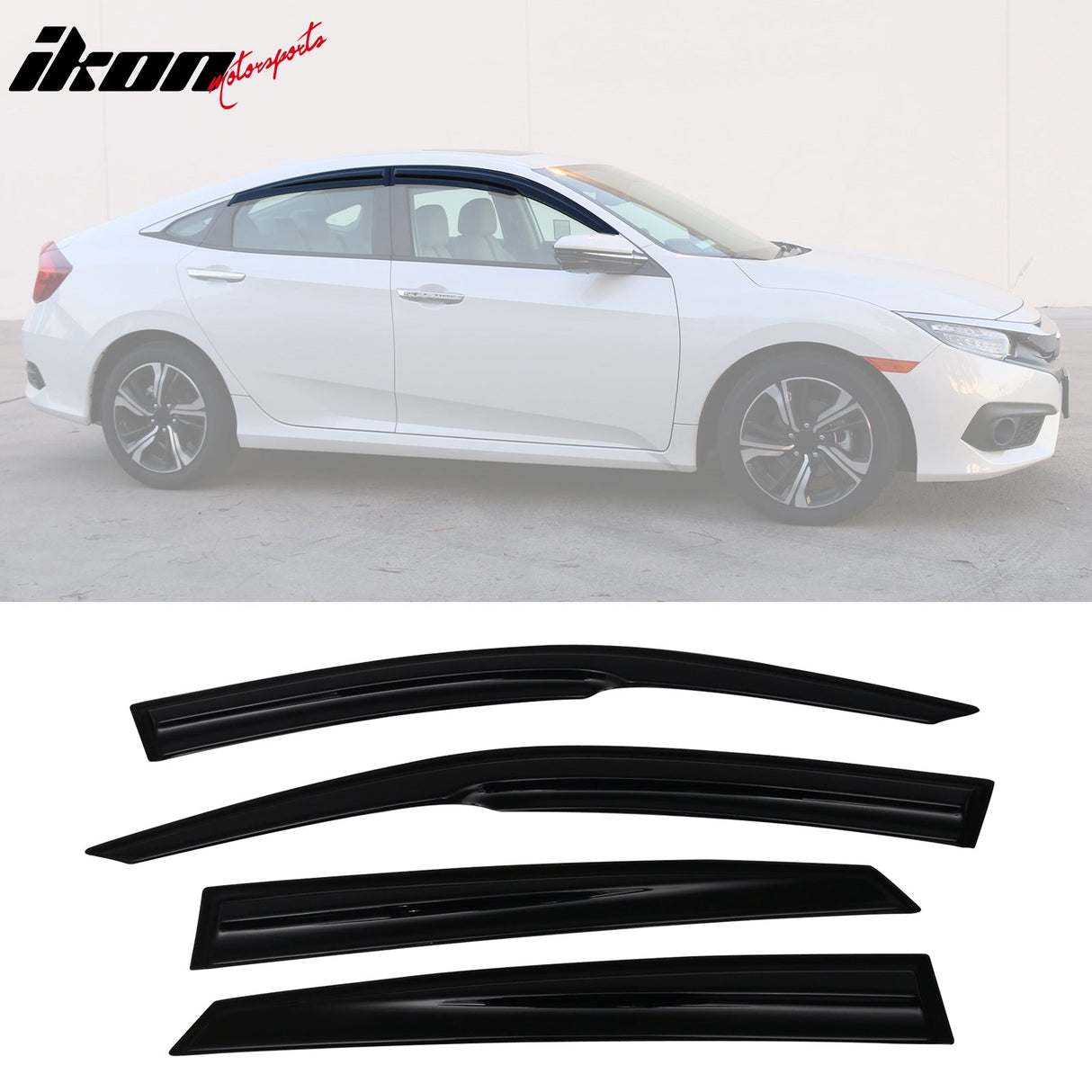 2016-2021 Honda Civic 4Dr Sedan 10th Generation Tape On Window Visor