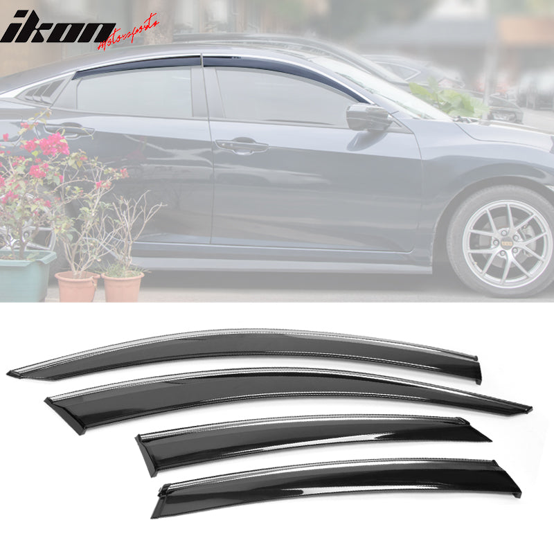 2016-2021 Honda Civic 4Dr Sedan 10th Generation Tape On Window Visor