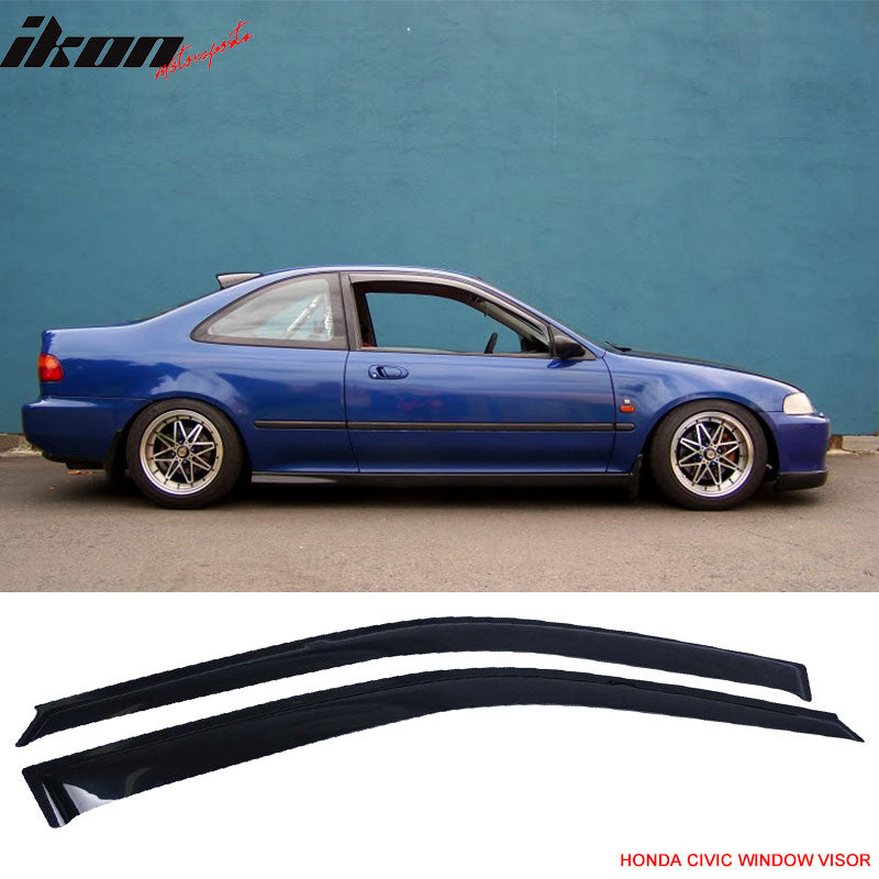 Fits Honda Civic 92-95 EG 2Dr/3Dr Front Bumper Lip + Window Visor