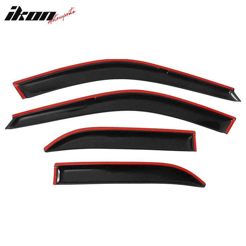 1992-1995 Honda Civic Sedan Tape On Smoke Tinted Window Visors Acrylic