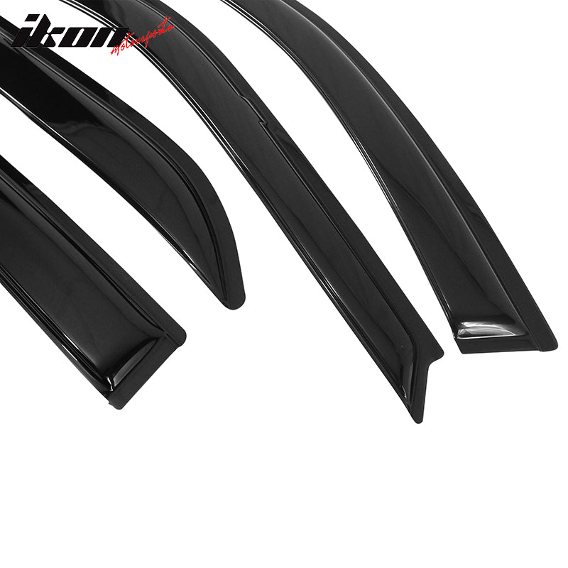 1992-1995 Honda Civic Sedan Tape On Smoke Tinted Window Visors Acrylic