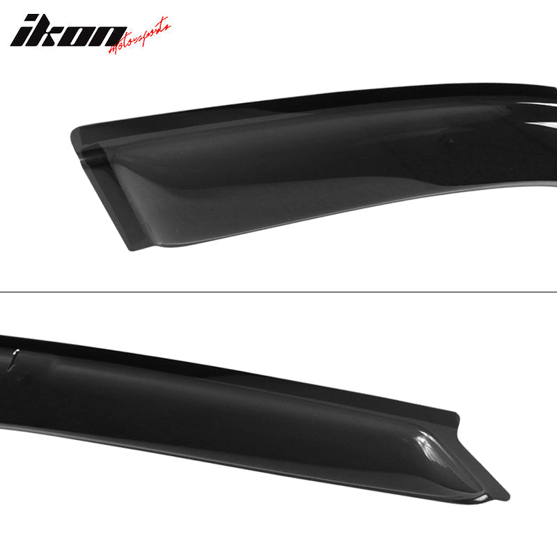 1992-1995 Honda Civic Sedan Tape On Smoke Tinted Window Visors Acrylic