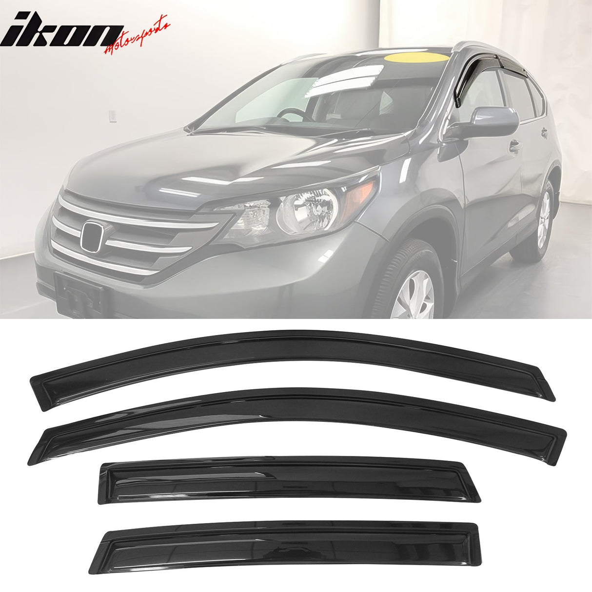 2012-2016 Honda CRV Acrylic 4PC Window Visors Tape On Rain Guard