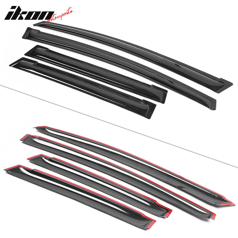 2009-2014 Honda Fit Window Visors Slim Style Smoke Rains Guards Acryli