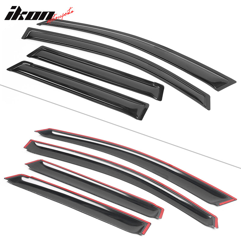 2007-2008 Honda Fit Window Visor Slim Style Smoke Tinted Acrylic