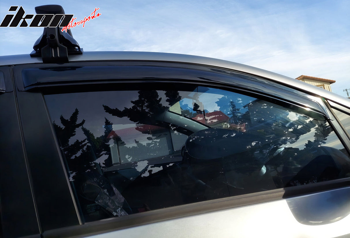 2007-2008 Honda Fit Window Visor Slim Style Smoke Tinted Acrylic