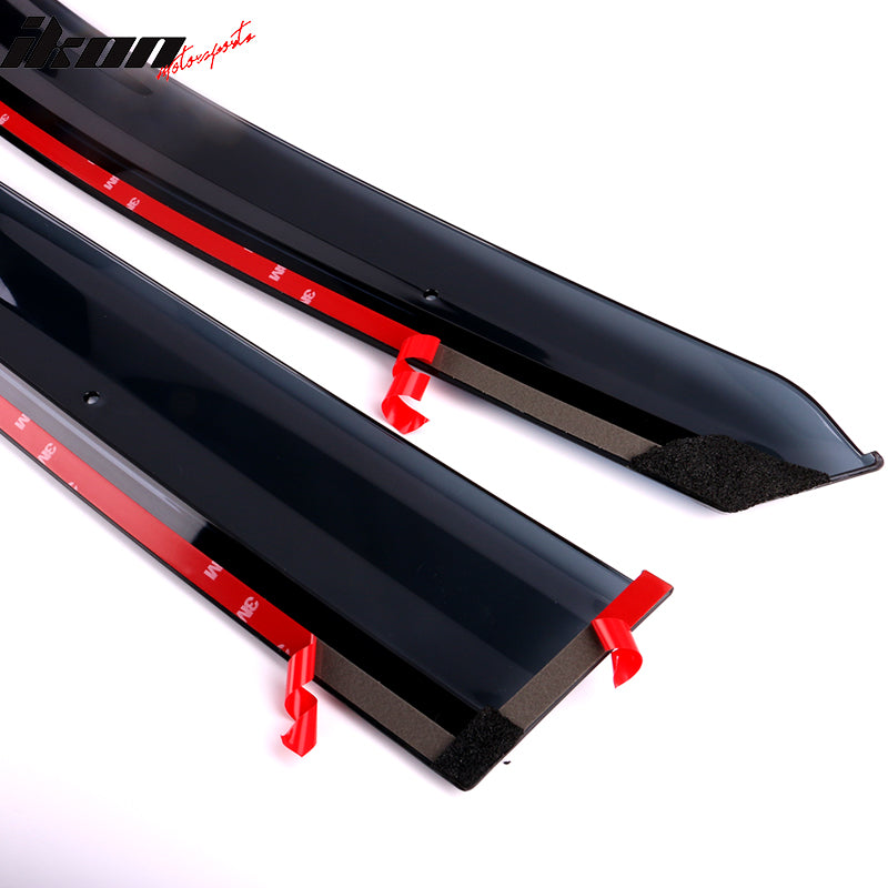 2011-2017 Honda Odyssey Polycarbonate Window Visors W/ Chrome Trim 4PC