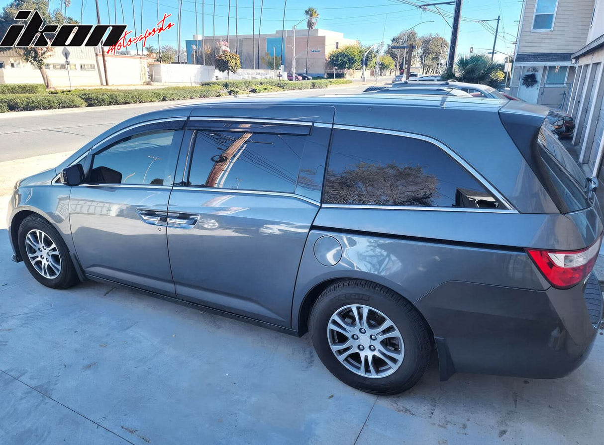 2011-2017 Honda Odyssey Polycarbonate Window Visors W/ Chrome Trim 4PC