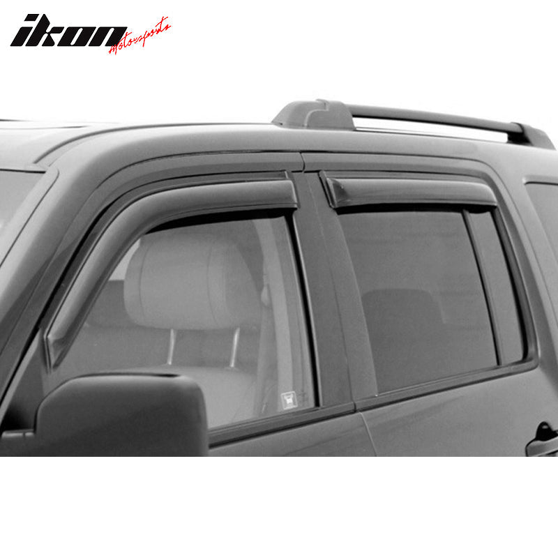 2003-2008 Honda Pilot Slim Style Tape On Smoke Acrylic Visor Windows