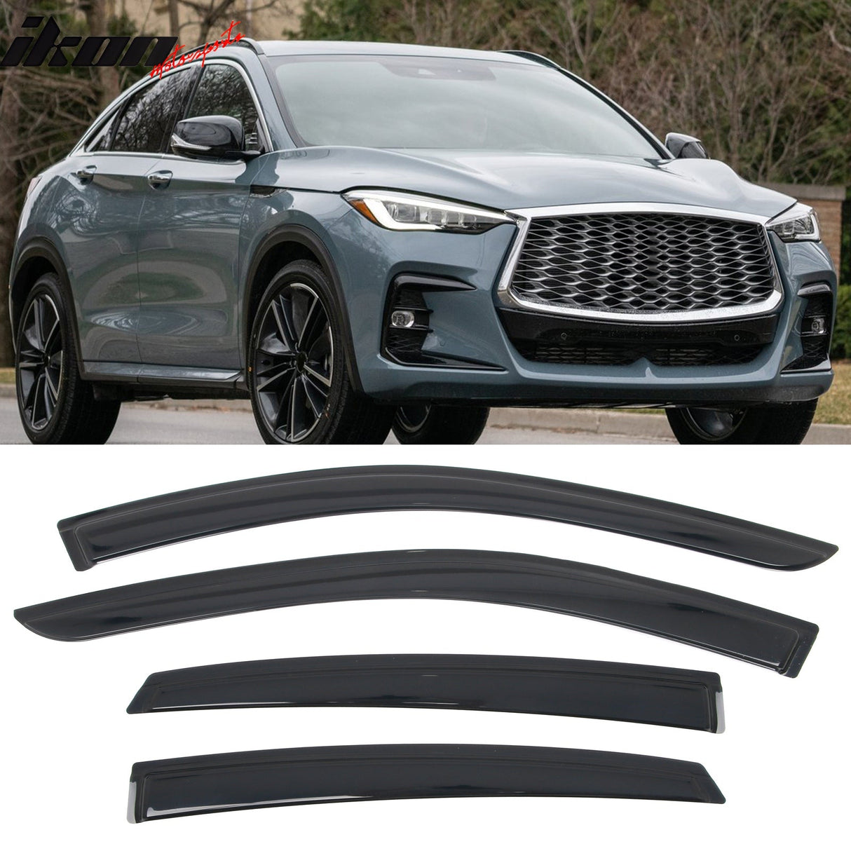 2022-2025 Infiniti QX55 4PC Tape on Window Visors Vent Rain Sun Guards