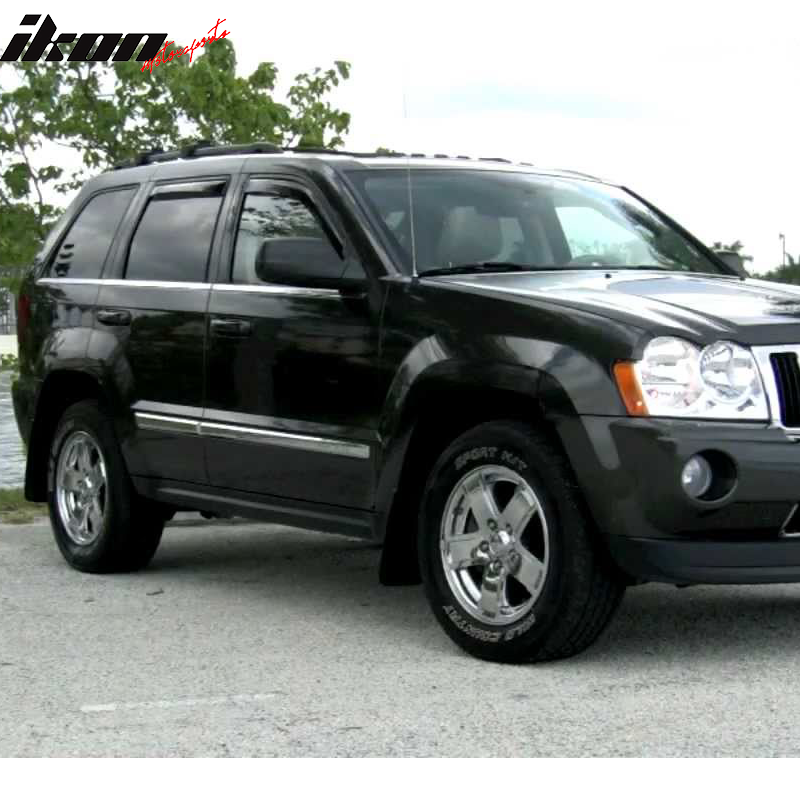 2005-2010 Jeep Grand Cherokee Slim Smoke Tinted Visor Windows Acrylic