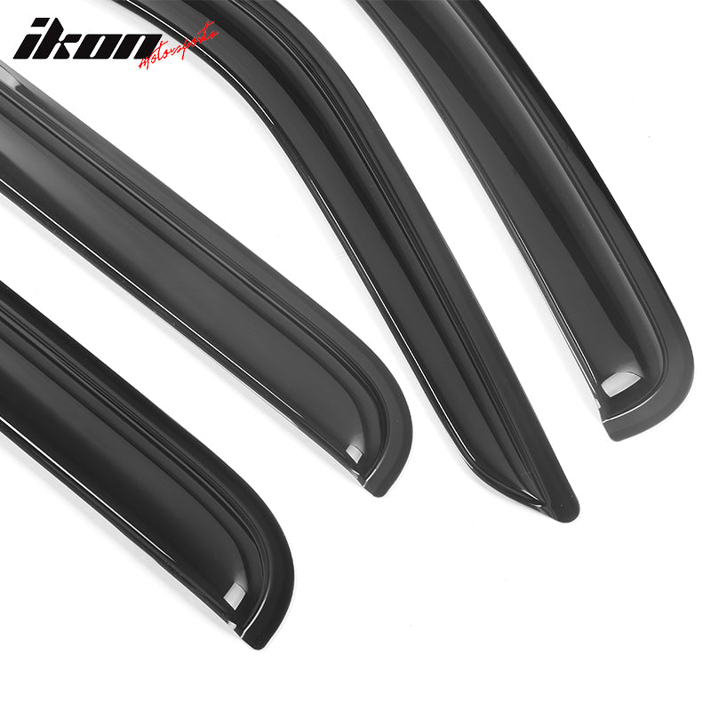 2002-2007 Jeep Liberty Visor Window Rain Guard KJ Tape on Acrylic 4PC