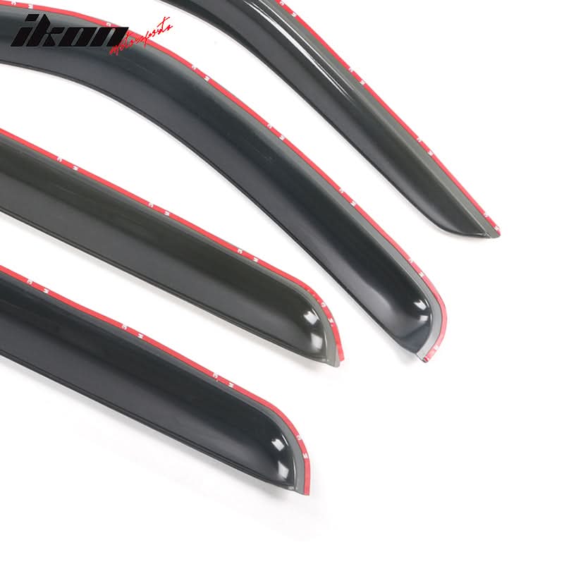 2002-2007 Jeep Liberty Visor Window Rain Guard KJ Tape on Acrylic 4PC