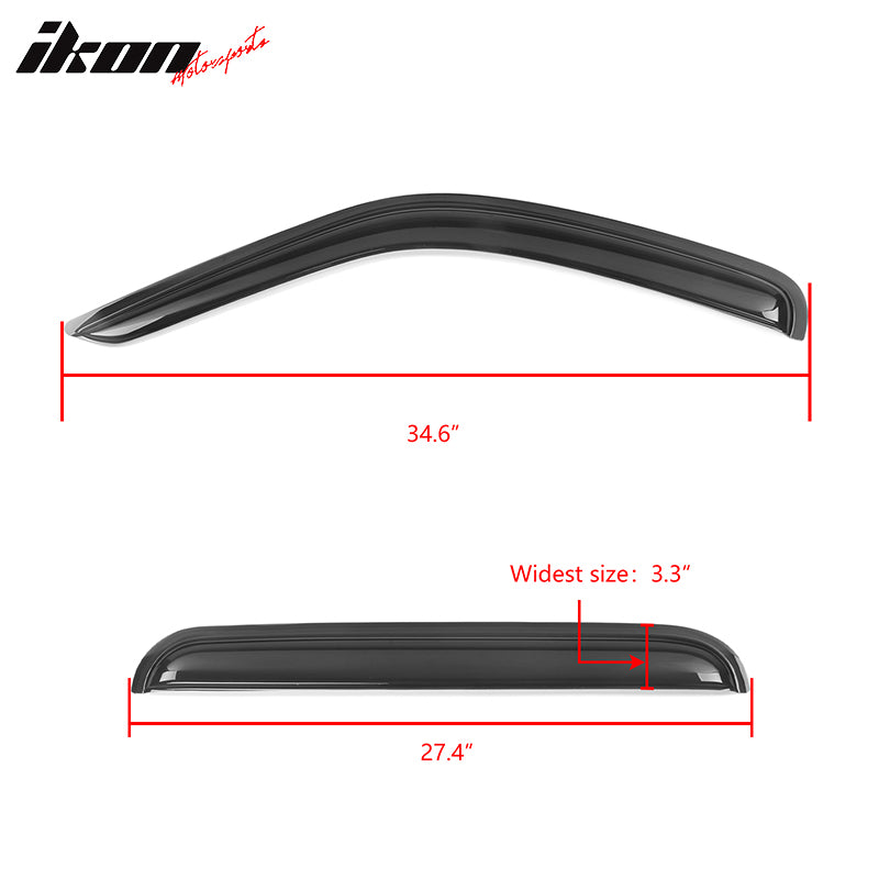 2002-2007 Jeep Liberty Visor Window Rain Guard KJ Tape on Acrylic 4PC