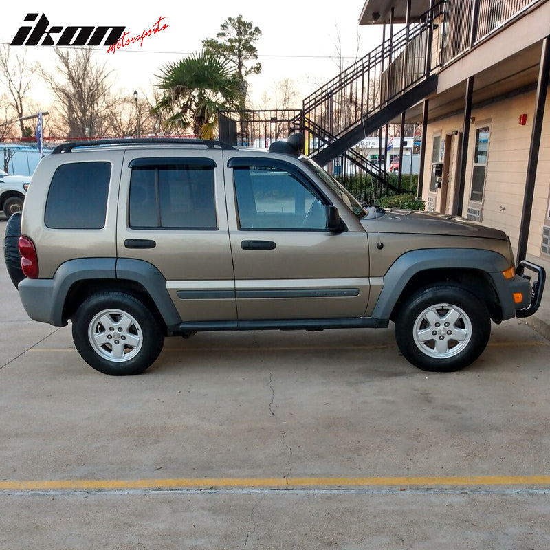 2002-2007 Jeep Liberty Visor Window Rain Guard KJ Tape on Acrylic 4PC