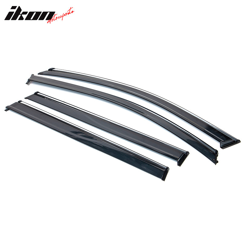 2014-2023 Jeep Cherokee Tape On Smoke w/ Chrome Trim Window Visors PC